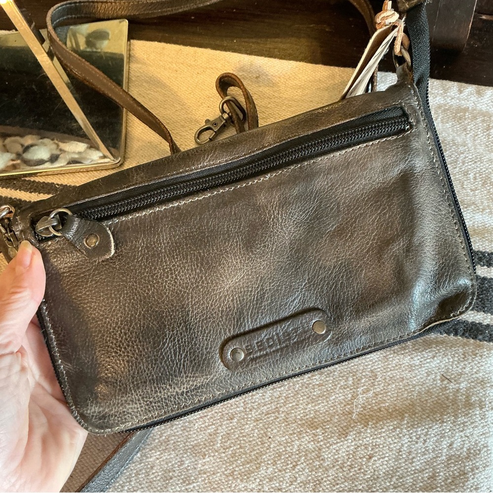 NWT Bed Stu TEMPLETON II Black Gray Rustic Crossbody Wallet Clutch Retail $185 - Picture 5 of 16